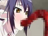 Demon anime lady sucks a big dick